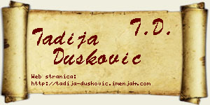 Tadija Dušković vizit kartica